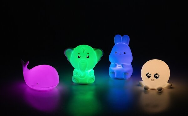 Rabalux 76041 - LED RGB dotykové nočné svetlo LIGHTIMALS 0,05W/1xCR2032 veľryba