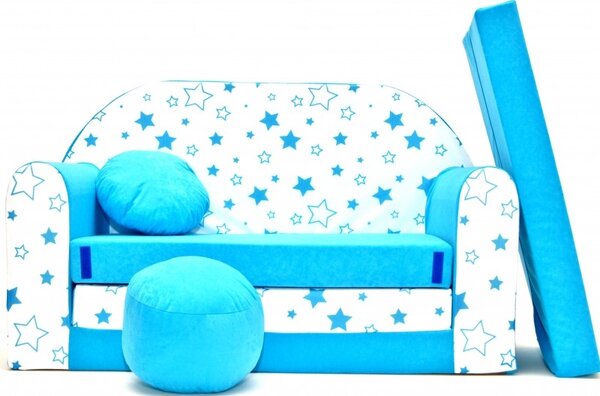 Rozkladacia detská pohovka Nellys ® 85R - Magic stars - modré