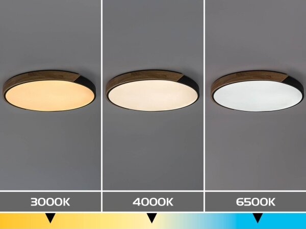 Rabalux 71418 - LED stropné svietidlo MAPLE2 42W/230V 3000/4000/6500K čierna/dub pr.41cm