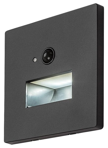 Rabalux 77197-LED Schodové svietidlo s pohybovým a súmrakovým senzorom LUNCA 1W/230V 3000/4500/6500K Čierna