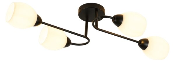 Prisadený luster KING 4xE27/15W/230V čierny