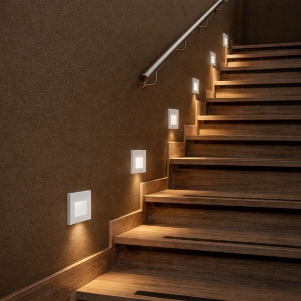 Rabalux 77198-LED Schodové svietidlo s pohybovým a súmrakovým senzorom LUNCA 1W/230V 3000/4500/6500K biele