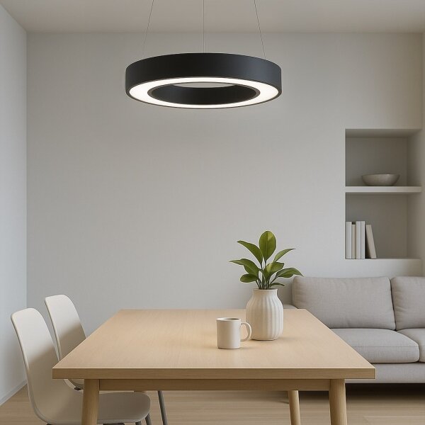 LED luster na lanku UNION LED/40W/230V 3000/4000/6500K pr. 40 cm čierna