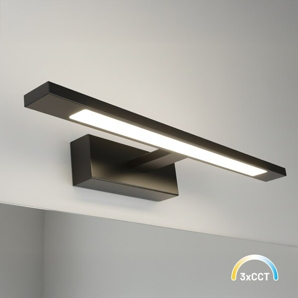 LED osvetlenie zrkadla do kúpeľne KLIMT LED/8W/230V 3000/4000/6000K 40 cm IP44 čierna