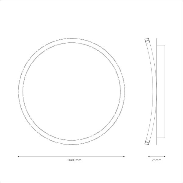 LED stropné svietidlo CALI LED/30W/230V pr. 40 cm čierna
