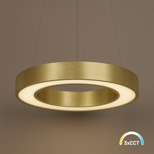 LED luster na lanku UNION LED/40W/230V 3000/4000/6500K pr. 40 cm zlatý