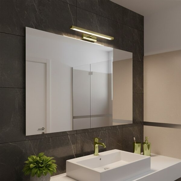 LED kúpeľňové osvetlenie nad zrkadlo KLIMT, 8 W, 230 V, 3000/4000/6000 K, 40 cm, IP44, zlaté