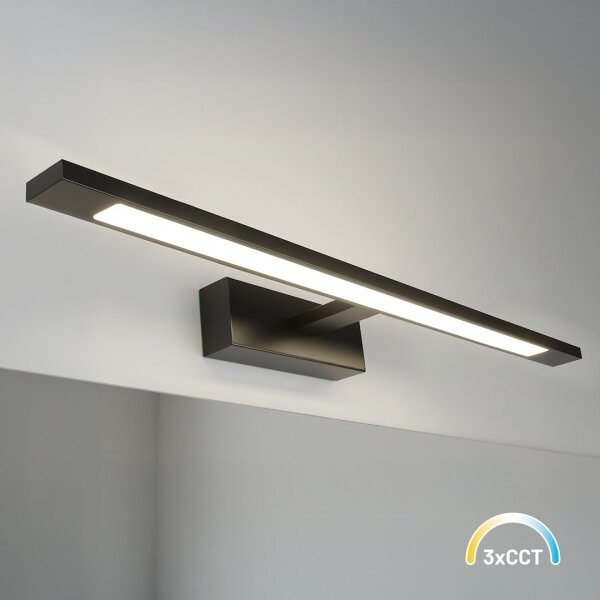 LED Kúpeľňové osvetlenie zrkadla KLIMT LED/12W/230V 3000/4000/6000K 60 cm IP44 čierna