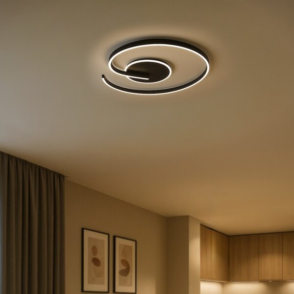 LED stropné svietidlo LORENZO LED/22W/230V pr. 50 cm čierne