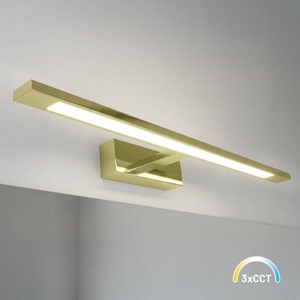 LED osvetlenie zrkadla do kúpeľne KLIMT, 12 W, 230 V, 3000/4000/6000 K, 60 cm, IP44, zlaté