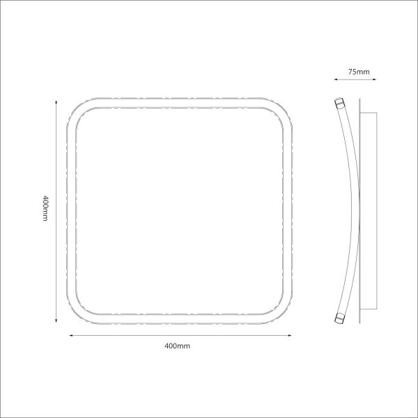 LED stropné svietidlo CALI LED/30W/230V 40x40 cm čierna