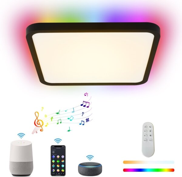 Immax NEO 07167-B40-LED RGBCCT Stmievateľné svietidlo 50W/230V Wi-Fi Tuya černá+DO
