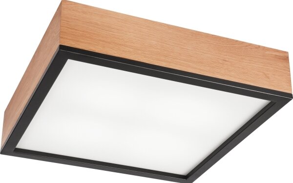 Stropné svietidlo OAK SQUARE 4xE27/15W/230V 39x39 cm dub/čierna