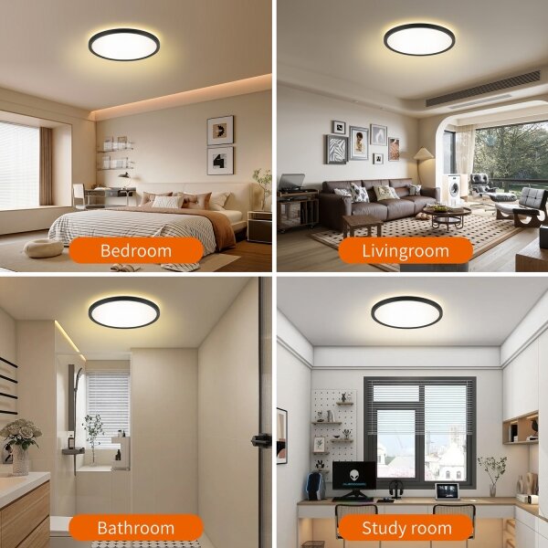 Brilagi - LED Kúpeľňové svietidlo ULTRA SLIM LED/18W/230V pr. 30 cm čierna IP54