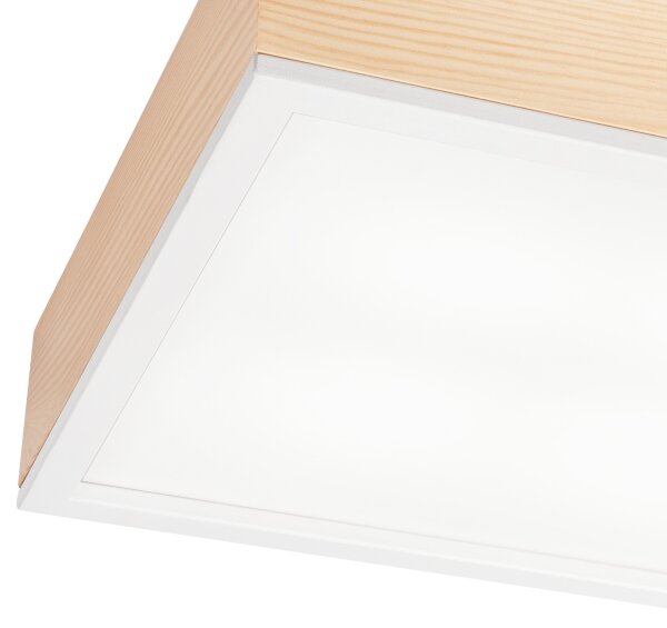 Stropné svietidlo NATURAL SQUARE 4xE27/15W/230V 39x39 cm borovica/biela