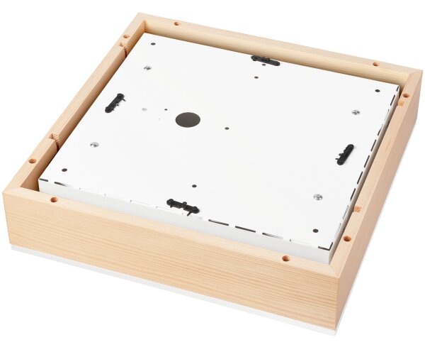 Stropné svietidlo NATURAL SQUARE 4xE27/15W/230V 39x39 cm borovica/biela