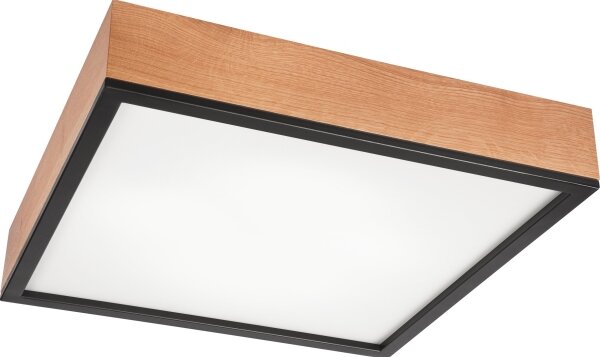Stropné svietidlo OAK SQUARE 4xE27/15W/230V 48x48 cm dub/čierna