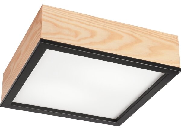 Stropné svietidlo NATURAL SQUARE 2xE27/15W/230V 31x31 cm borovica/čierna