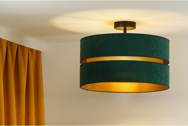 Duolla - Prisadený luster DUO 1xE27/15W/230V pr. 40 cm zelená/zlatá