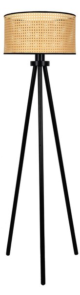 Stojaca lampa Roller ratan trojnožka béžová/čierna