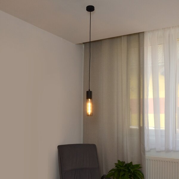 Luster na lanku MELODY 1xE27/15W/230V čierna