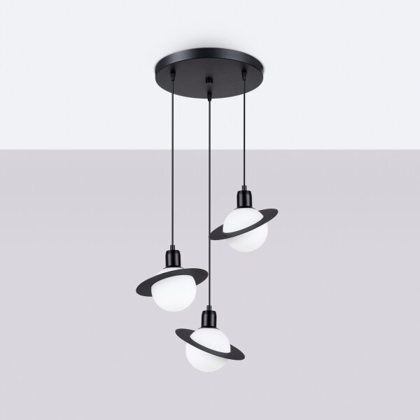 Sollux SL.1359 - Luster na lanku HYPERION 3xG9/8W/230V čierna
