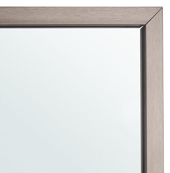 Stojace zrkadlo strieborné obdĺžnikový rám 40 x 140 cm vysoké so stojanom moderný dizajn