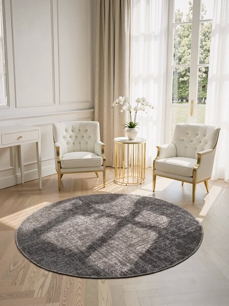 ELLE Decoration , Kusový koberec Brilliance Prisma 106310 Silver Grey z kolekcie Elle kruh, 160x160 (priemer) kruh, šedá, obývacia izba