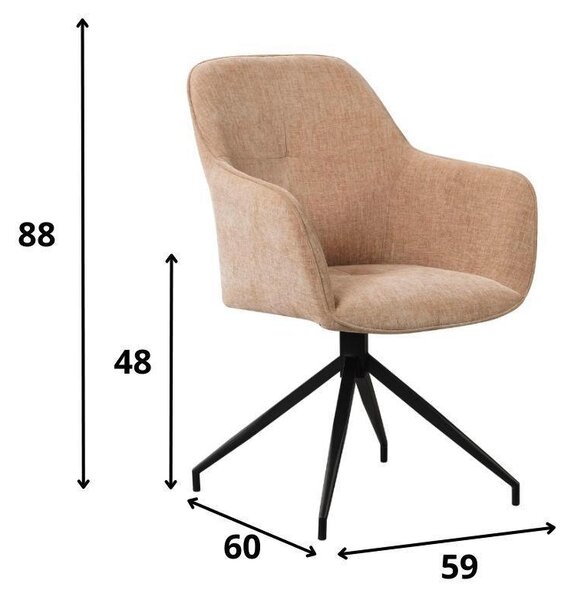STOLIČKA S PODRÚČKAMI, ženilka, béžová MID.YOU - Stoličky, Online Only
