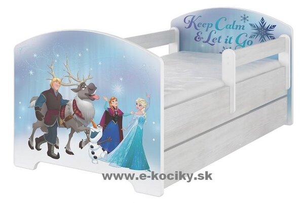 Baby Boo posteľ Disney Frozen 140x70 cm so šuplíkom a matracom