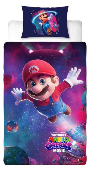 3D Bavlnené obliečky MARIO GALAXY farebné, 100% bavlna Rozmer obliečky: 70 x 80 cm | 140 x 200 cm