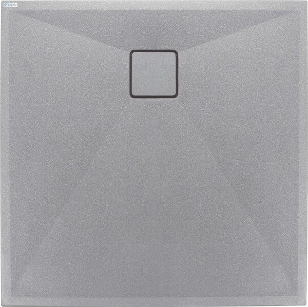Deante Correo, štvorcová granitová sprchová vanička 80x80x3,5 cm, šedá, DEA-KQR_S42B