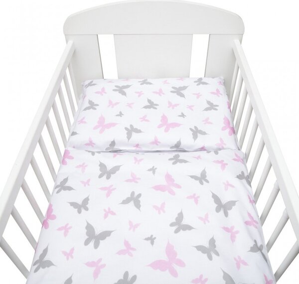 2-dielne posteľné obliečky New Baby 90/120 cm biele motýle, Vhodnosť: Pre všetkých