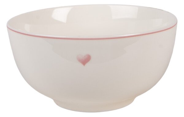 Porcelánová miska so srdiečkom Beautiful Heart - Ø 14*7 cm / 500 ml - Clayre & Eef