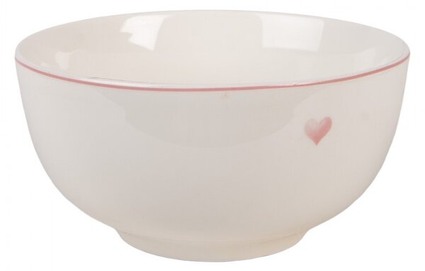 Porcelánová miska so srdiečkom Beautiful Heart - Ø 14*7 cm / 500 ml - Clayre & Eef