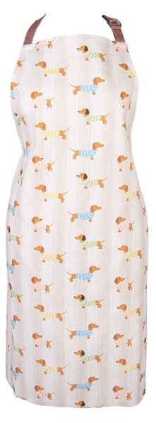 Béžová bavlnená zástera s jazvečíkmi Puppy Pullover - 70*85 cm - Clayre & Eef