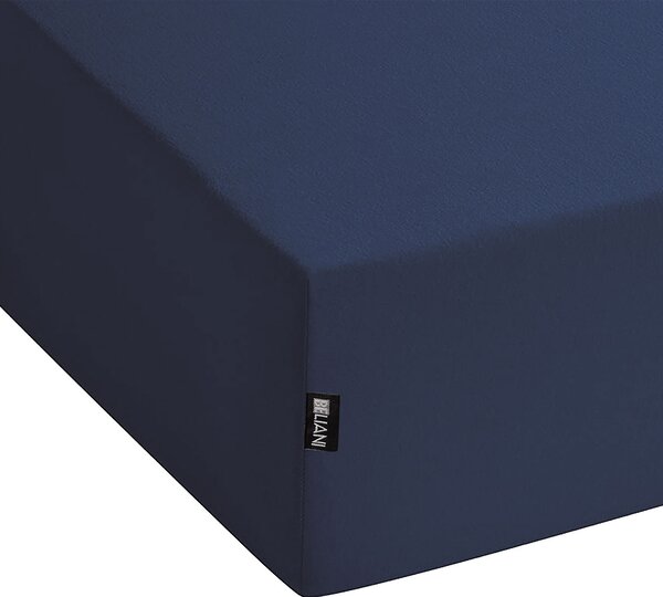 Napínacia posteľná plachta tmavomodrá bavlnená 90 x 200 cm klasické prestieradlo s elastickým okrajom spálňa