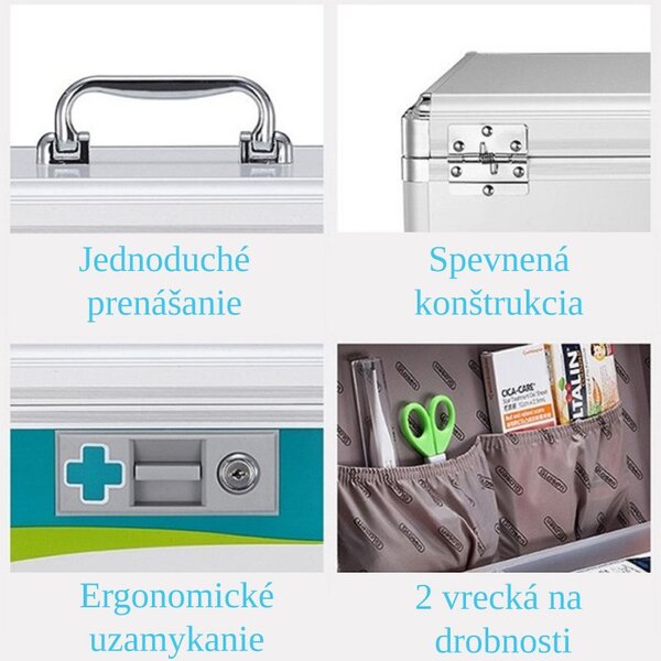 Prenosná uzamykateľná lekárnička 25,5cm