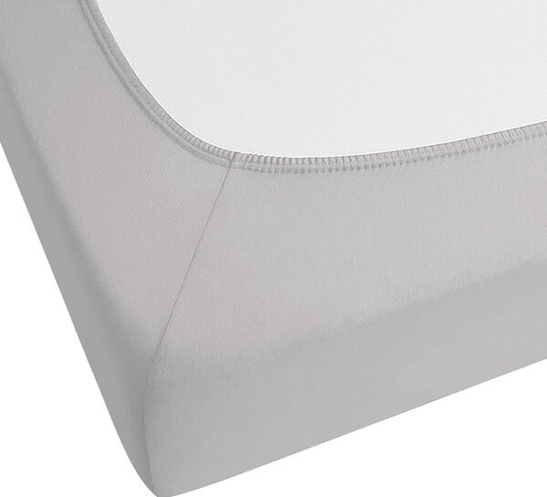 Napínacia posteľná plachta svetlosivá bavlnená 90 x 200 cm klasické prestieradlo s elastickým okrajom spálňa