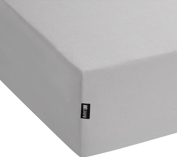 Napínacia posteľná plachta svetlosivá bavlnená 90 x 200 cm klasické prestieradlo s elastickým okrajom spálňa