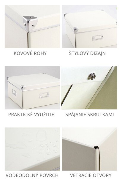 Štýlový skladací papierový úložný box čierny, viac veľkostí 26x13x10 cm