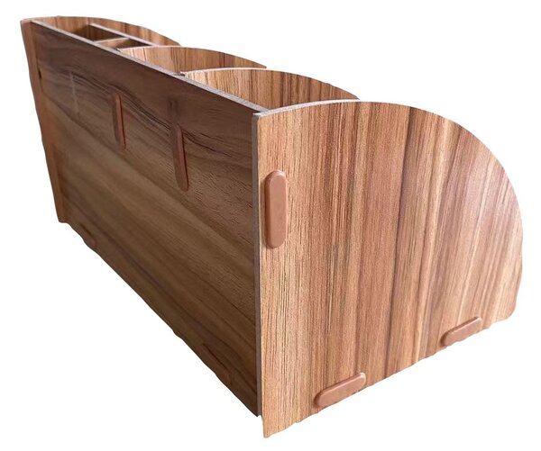 Drevený kancelársky organizér na dokumenty s 5 priehradkami a zásuvkou tmavé drevo DIY 3801 Tmavé drevo