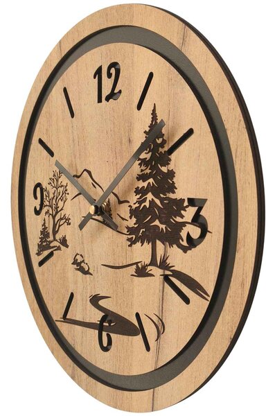 Hodiny na stenu do obývačky - Príroda a les | GRUN: HDF - Javor 30 cm 4799-115371 HDF0608-čiene-ruky