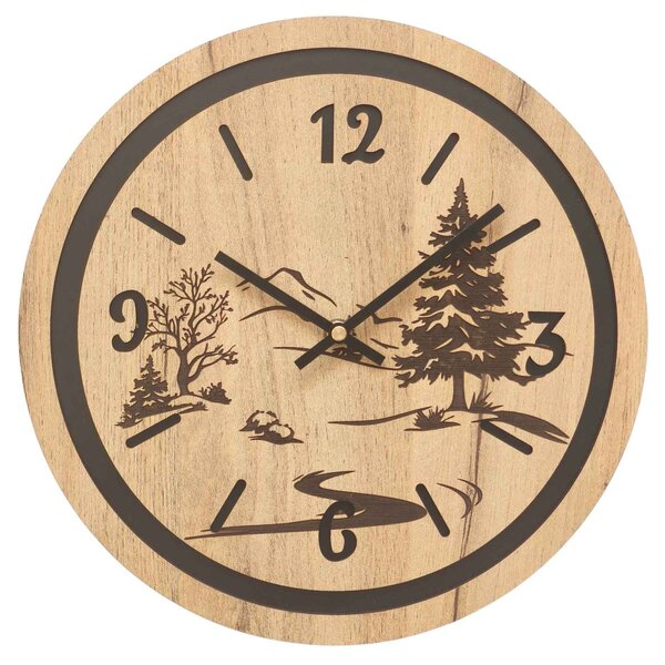 Hodiny na stenu do obývačky - Príroda a les | GRUN: HDF - Javor 30 cm 4799-115371 HDF0608-čiene-ruky