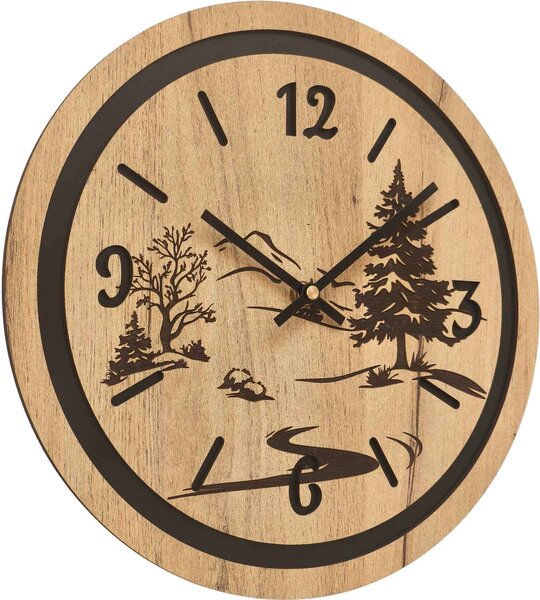 Hodiny na stenu do obývačky - Príroda a les | GRUN: HDF - Javor 30 cm 4799-115371 HDF0608-čiene-ruky