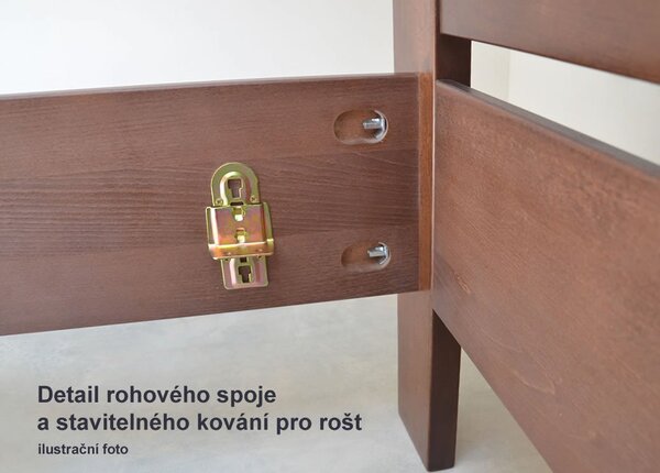 Drevená posteľ dvojlôžko s úložným priestorom Kleopatra 1, masív buk