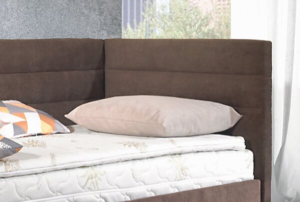 Rohová posteľ boxspring VENETO pravá, s úložným priestorom