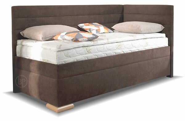 Rohová posteľ boxspring VENETO pravá, s úložným priestorom