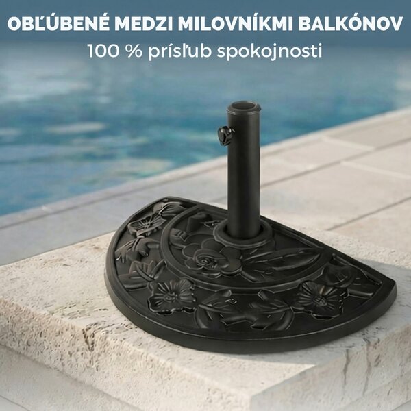 Stojan na slnečník SUMMER, polkruhový, čierna Deuba