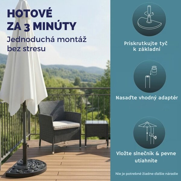 Stojan na slnečník SUMMER, polkruhový, čierna Deuba